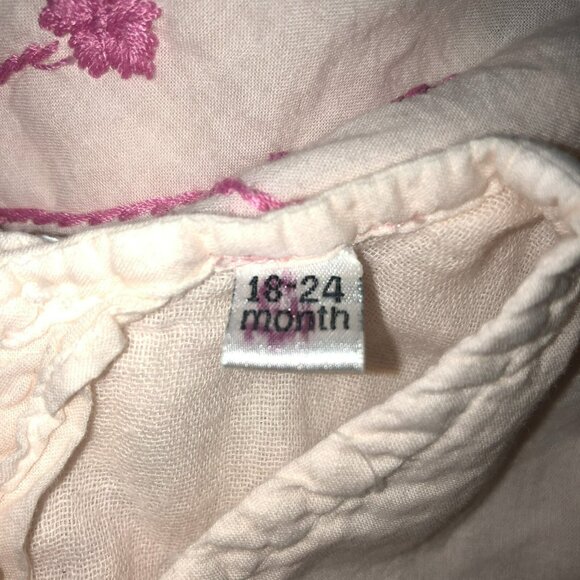 Alejandra Kearl Dress 18 24 Months Pink Embroidered Tunic Cotton Gown Gauzy - Picture 7 of 10